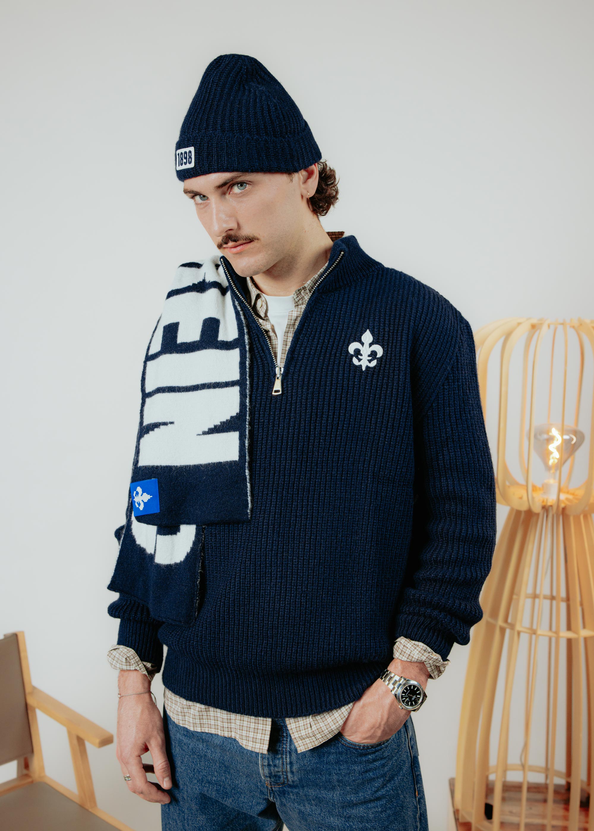 SV 98 Strick Halfzip, navy