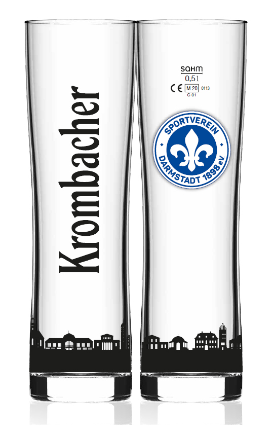 5-255-Krombacher-Glas SV 98 & Krombacher Bierglas 0,5 L